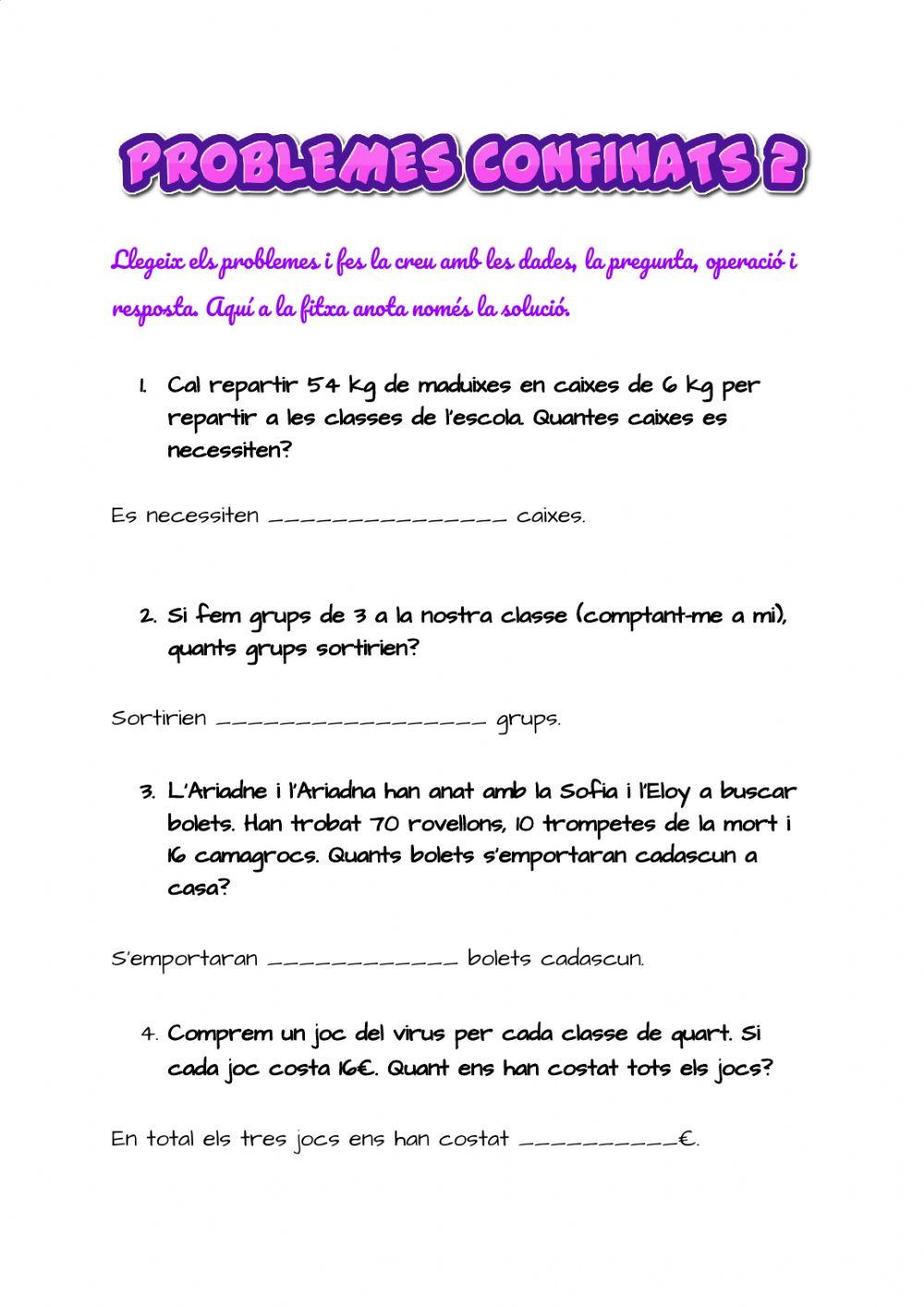 Problemes confinats 2 a quart