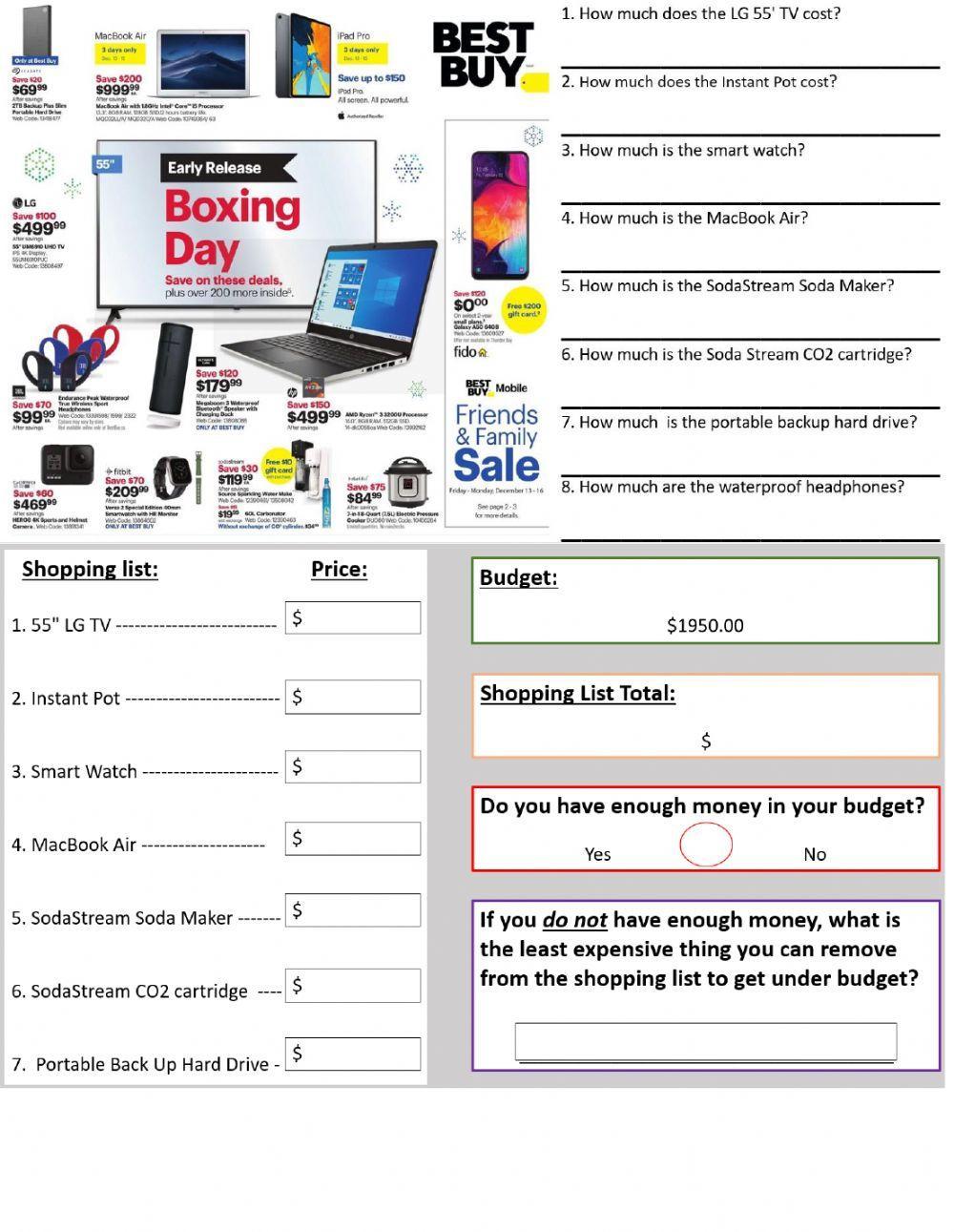 Best Buy Circular Math and Budgeting