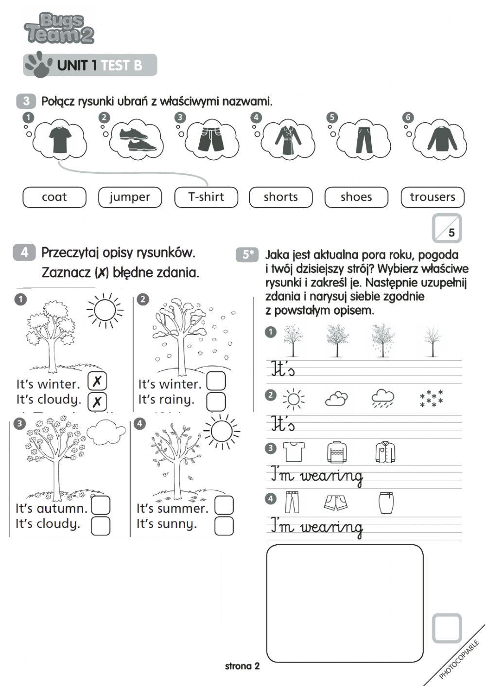 Bugs team 2 test 1 online exercise for live worksheets