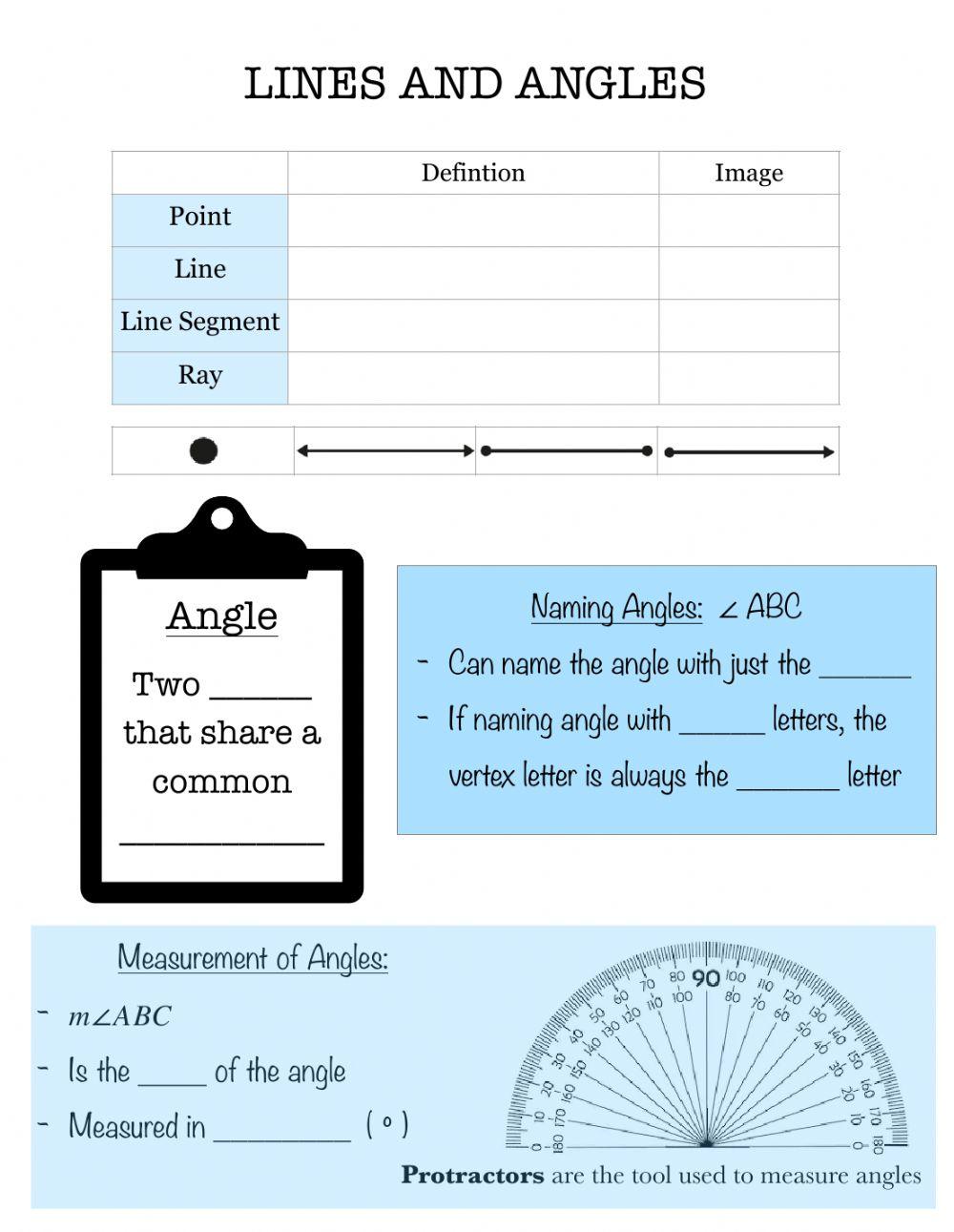 Line and Angle Notes