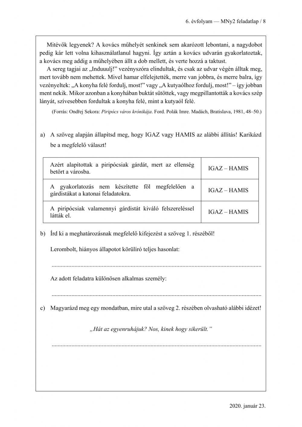 2020.01.23. 6.évfolyam