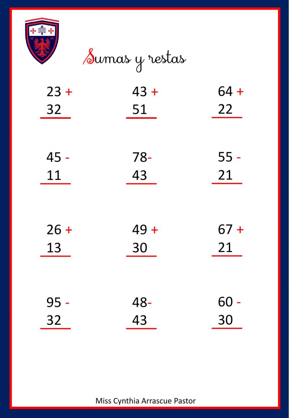 Sumas y restas