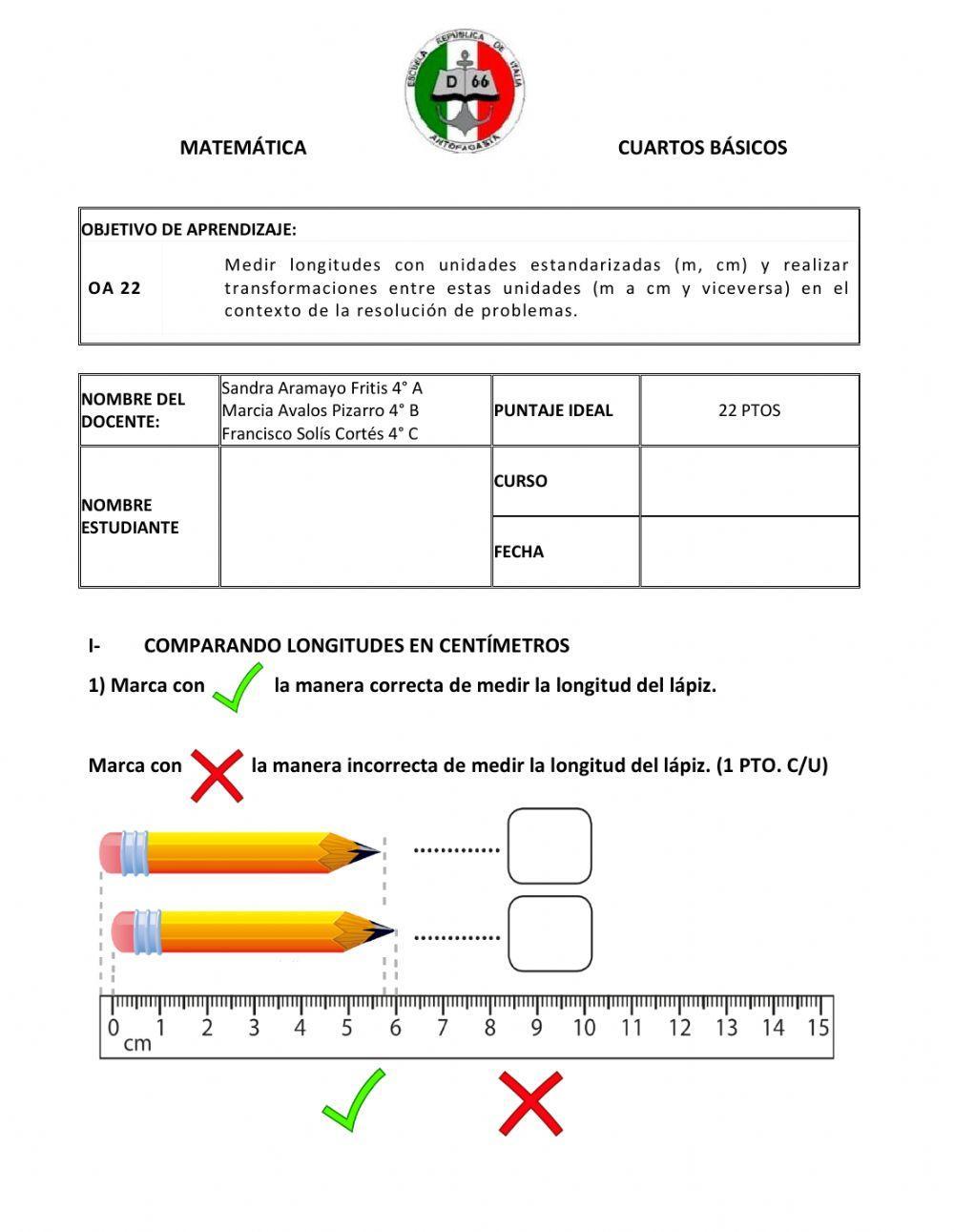 Evaluación ¿qué medida de longitud usar?