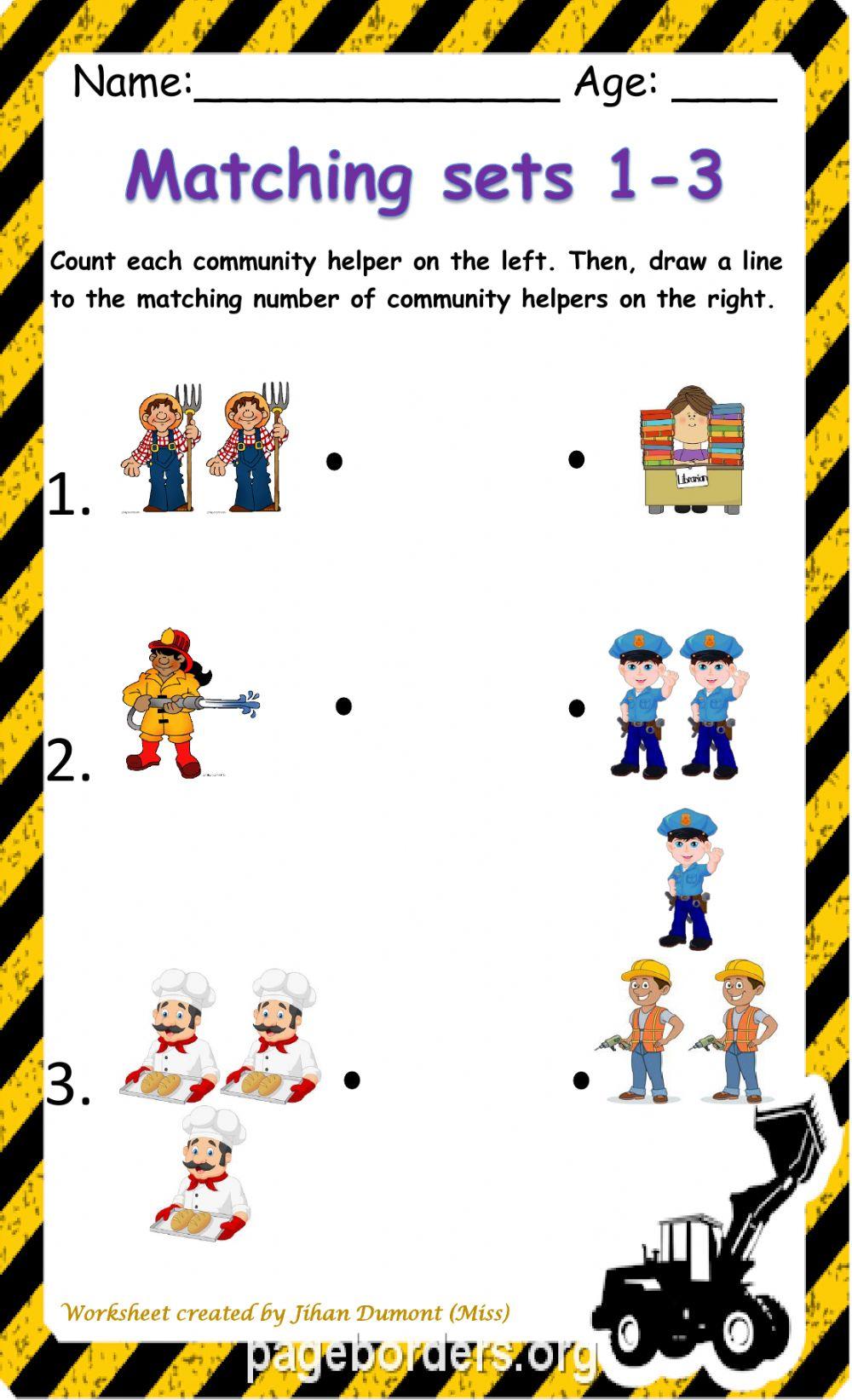 Matching Sets 1-3 worksheet | Live Worksheets