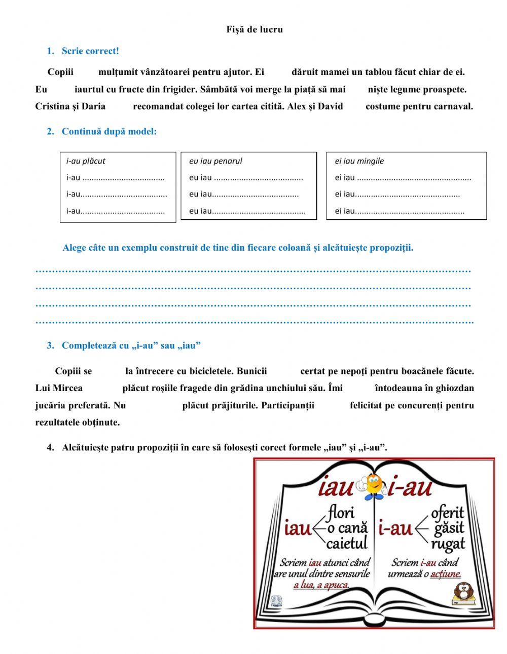 Să scriem corect! Ortograma „i-au” și cuvântul „iau”