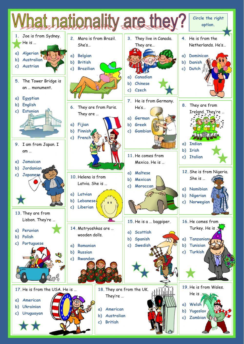 Contries and nationalities