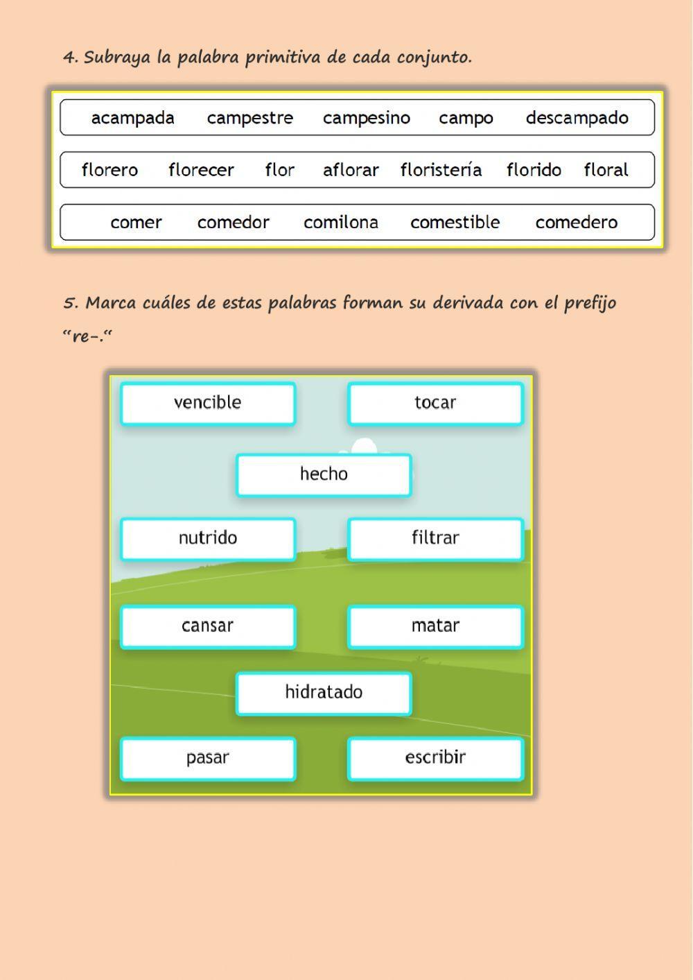Tema 3. Vocabulario. Las palabras derivadas.