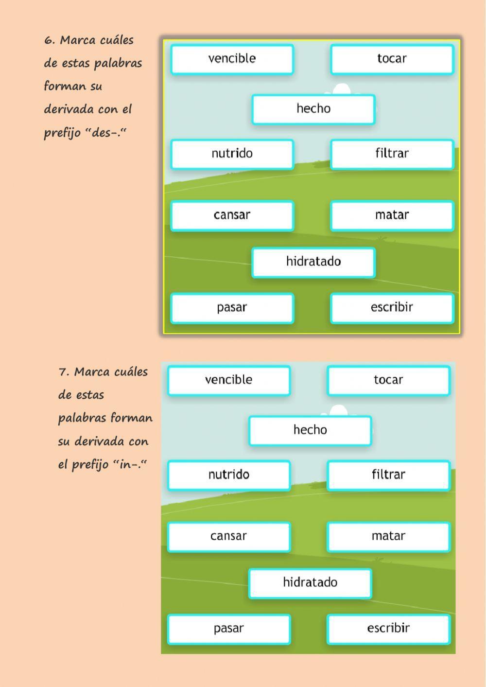 Tema 3. Vocabulario. Las palabras derivadas.