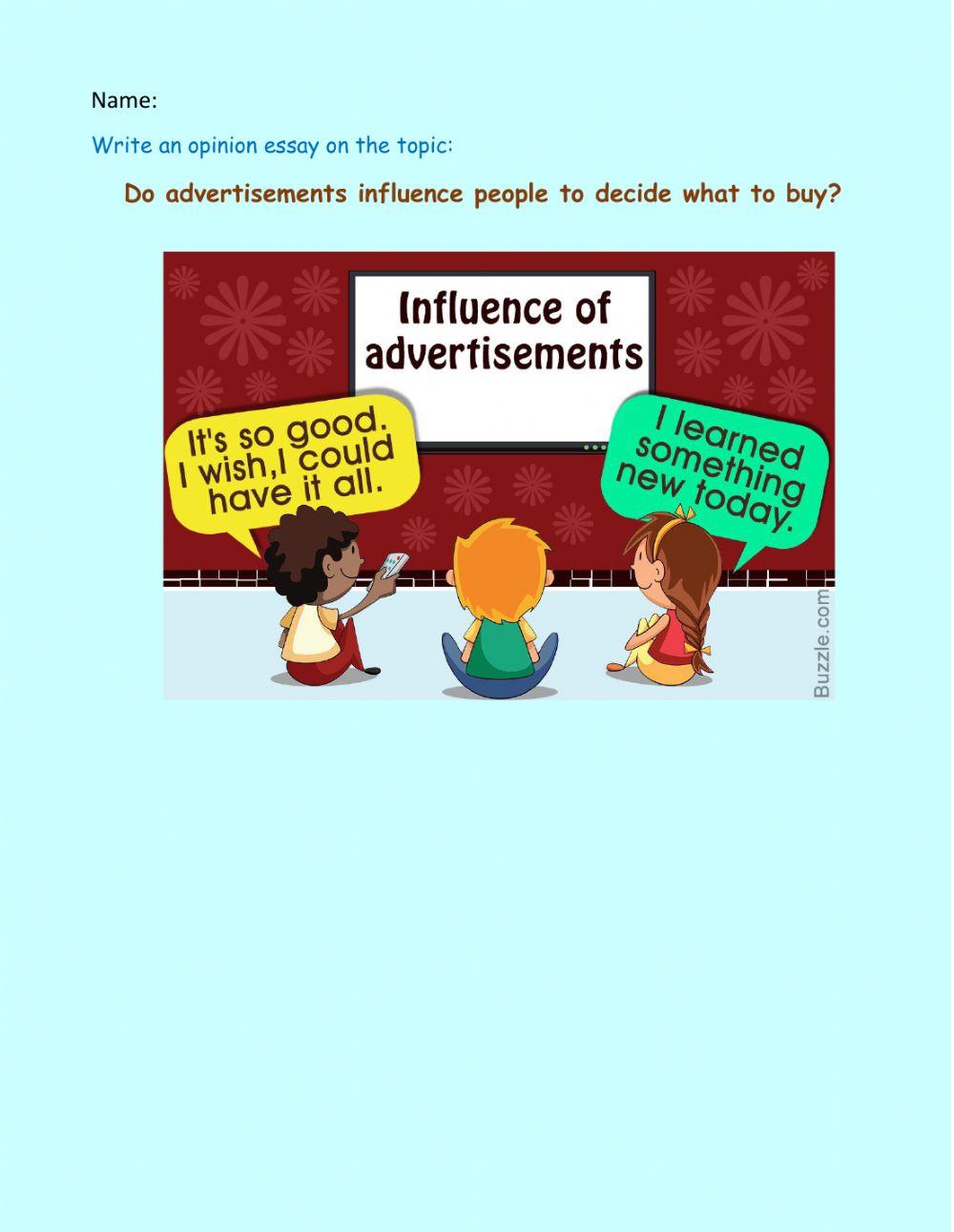 Opinion essay about advertisement