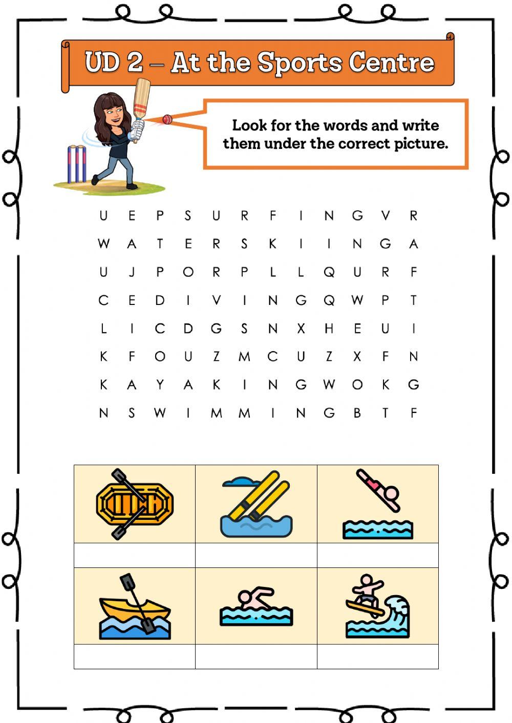 4º UD 2 - At the Sports Centre Ficha 7