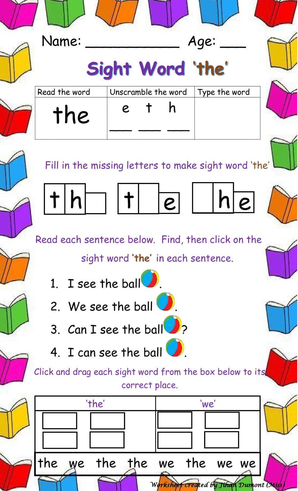 Sight word 'the'