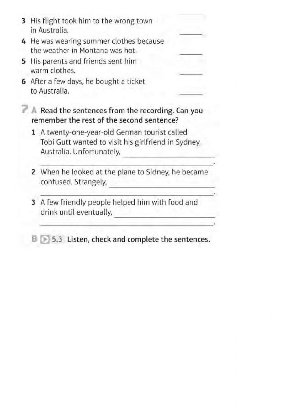 Pre-intermediate autumn past continuous+listening