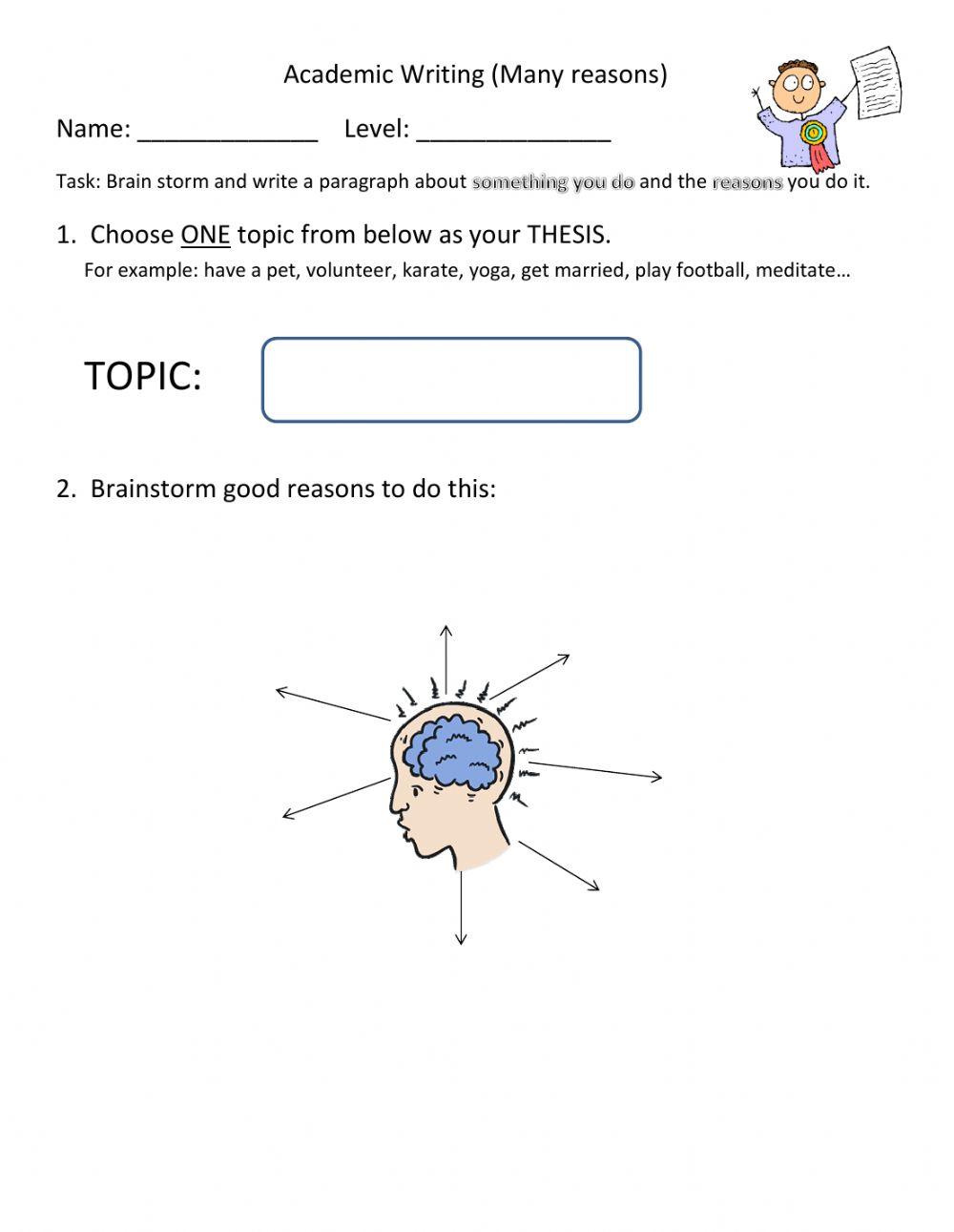 Writing About Reasons (Assessment)