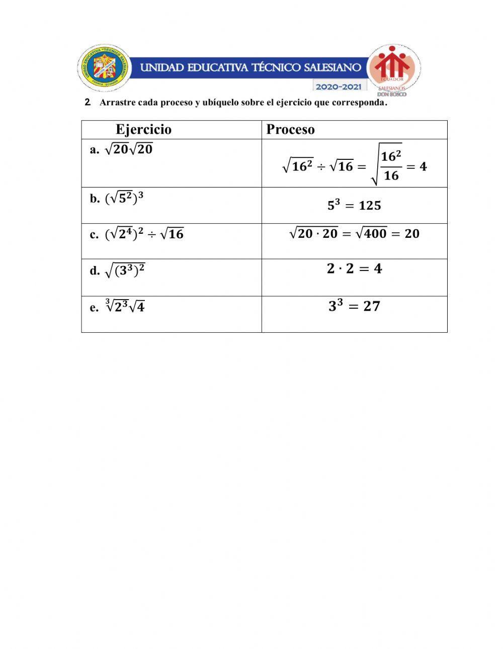 Raíces de números enteros