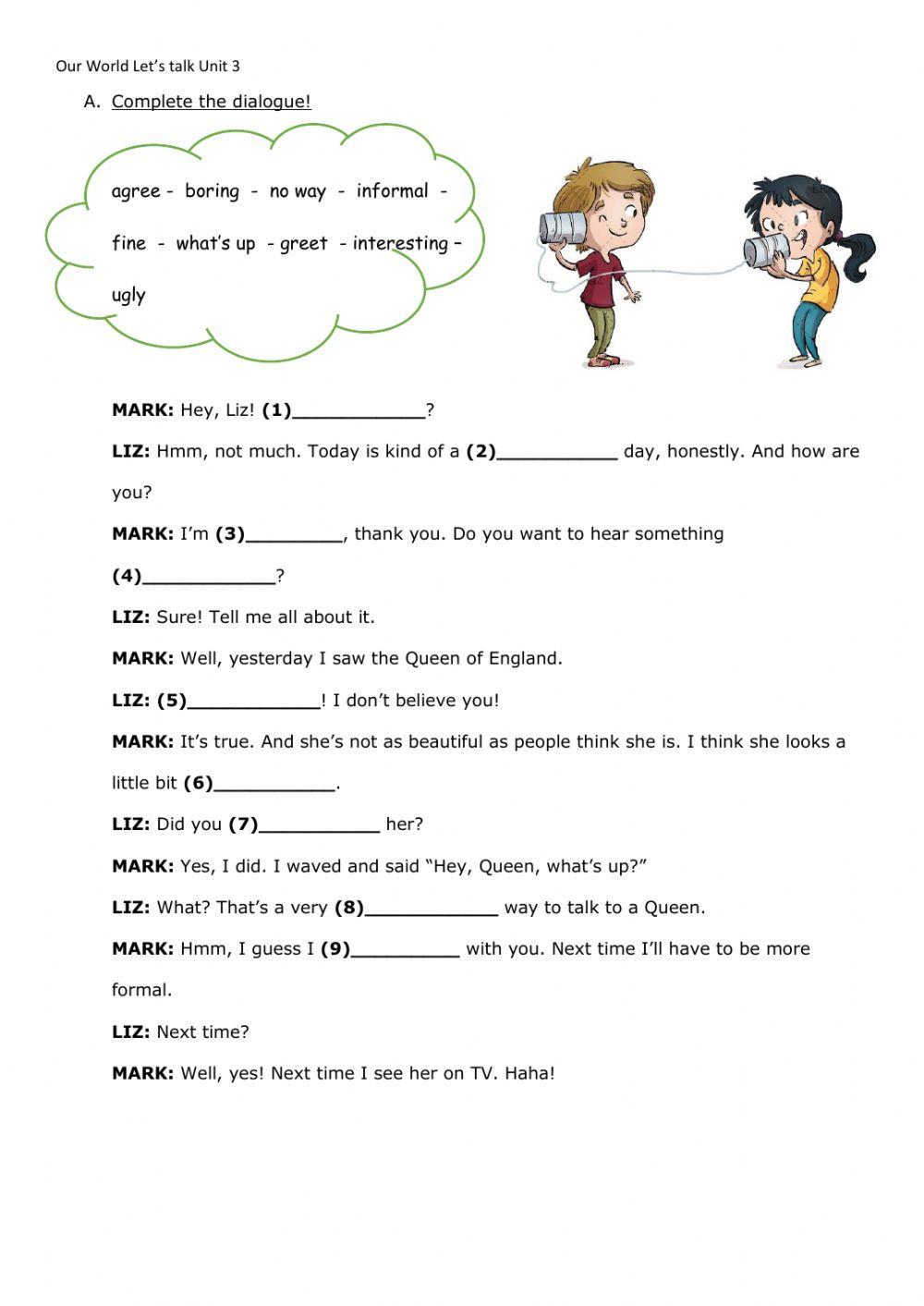 Our World 4 Let's talk