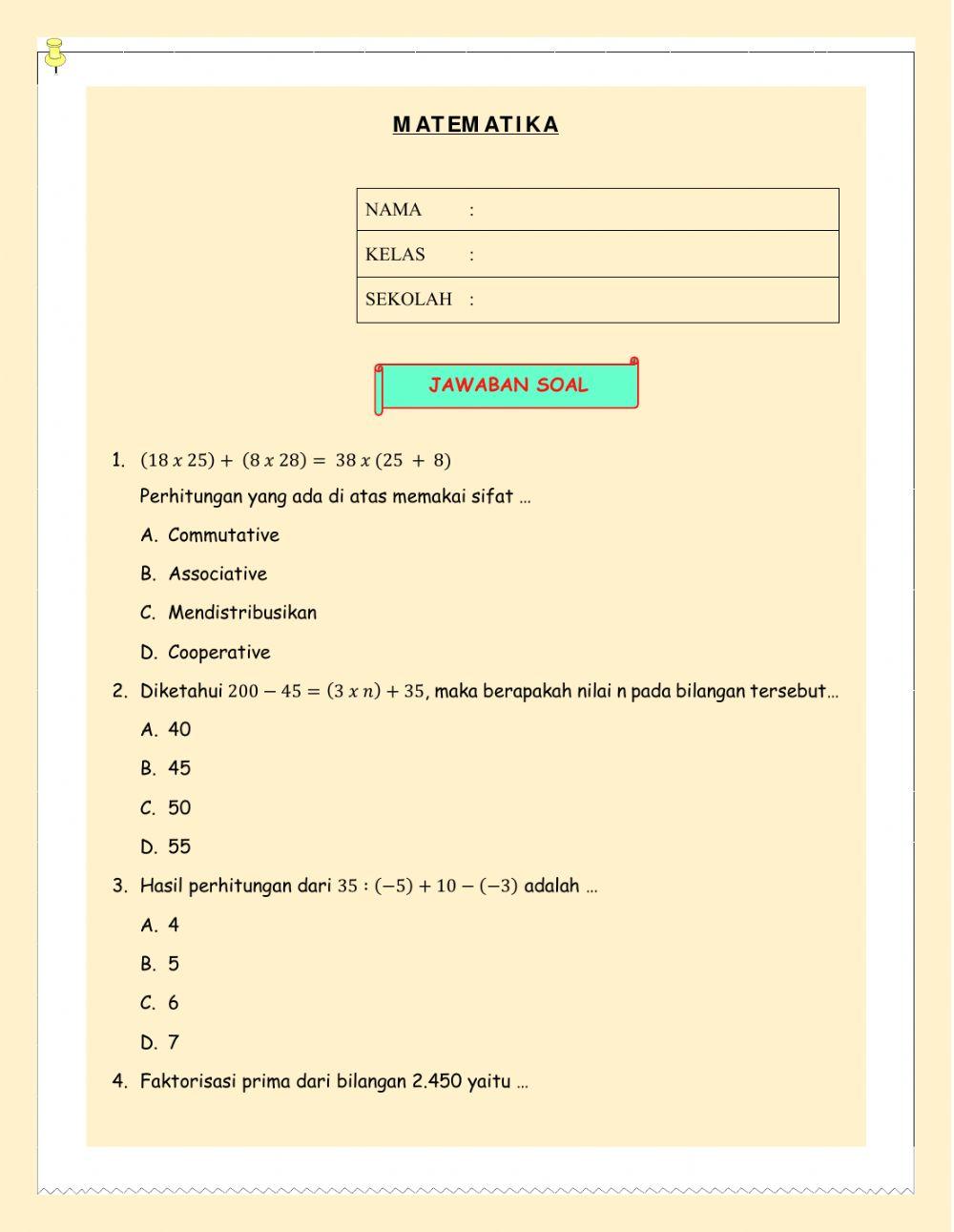 Latihan Matematika (1)