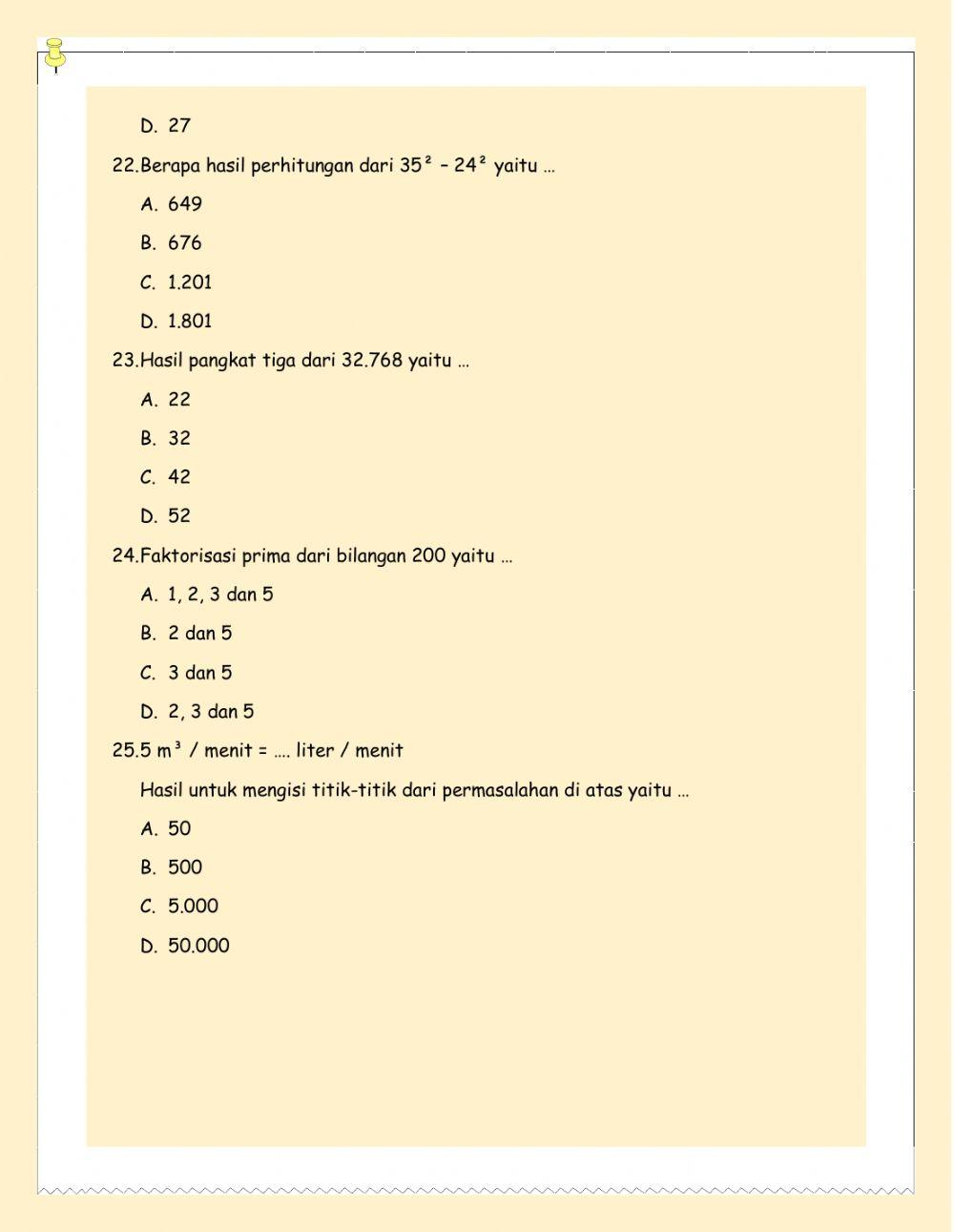 Latihan Matematika (1)