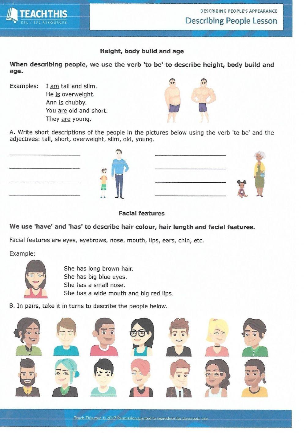 Describing people. Appearance and clothes