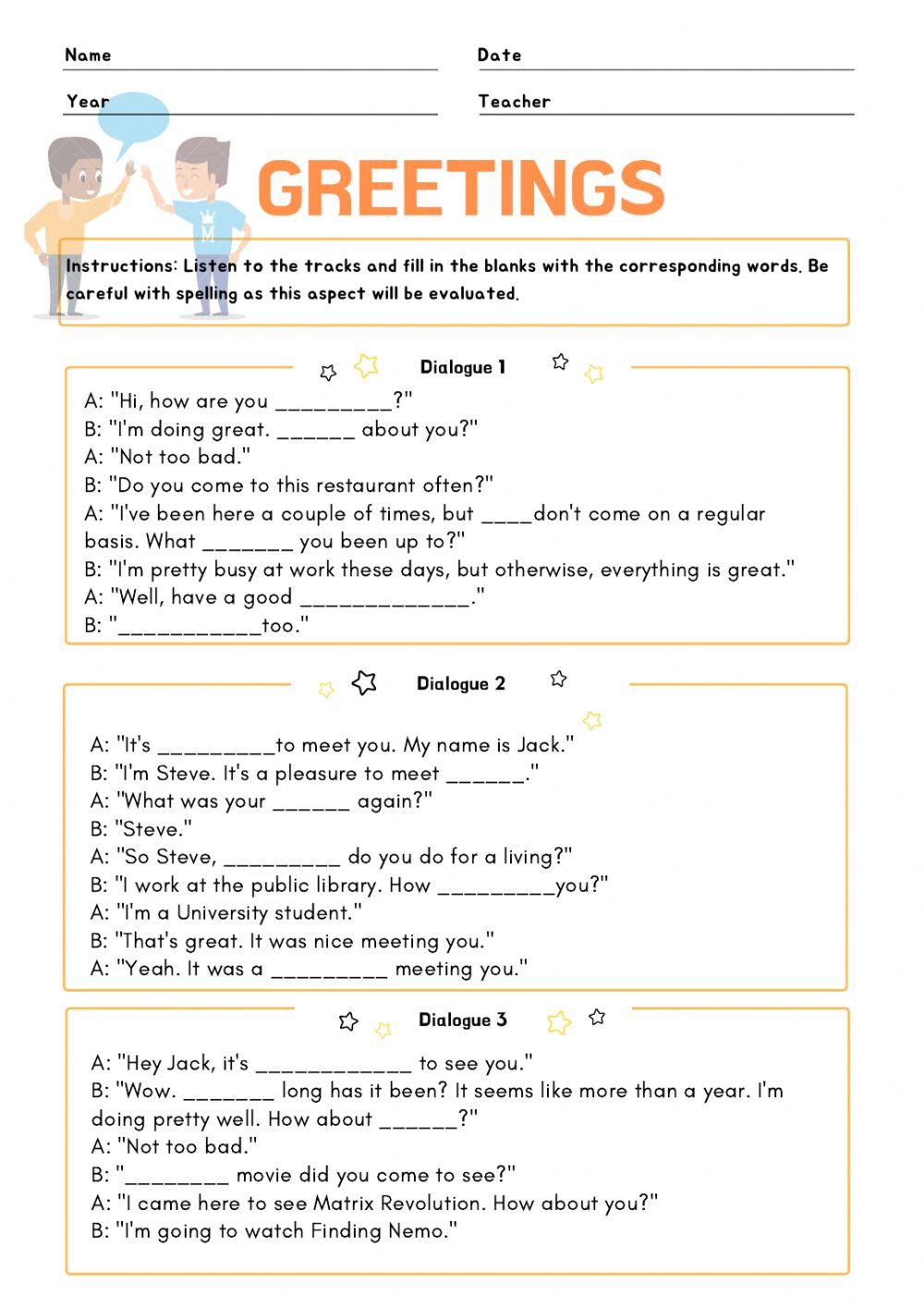 Greetings and Farewells