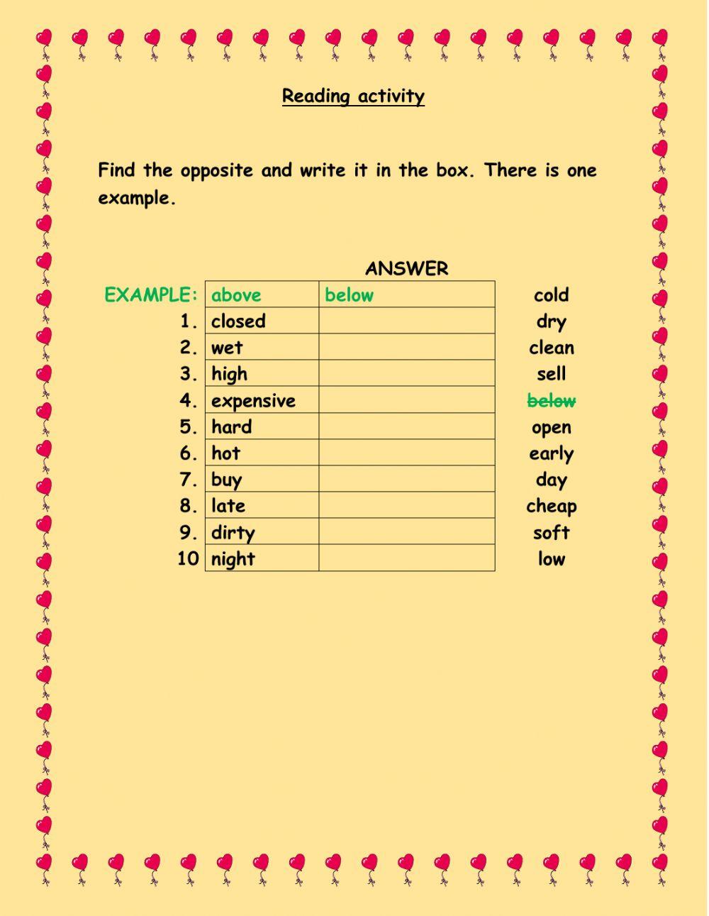 Reading comprehension