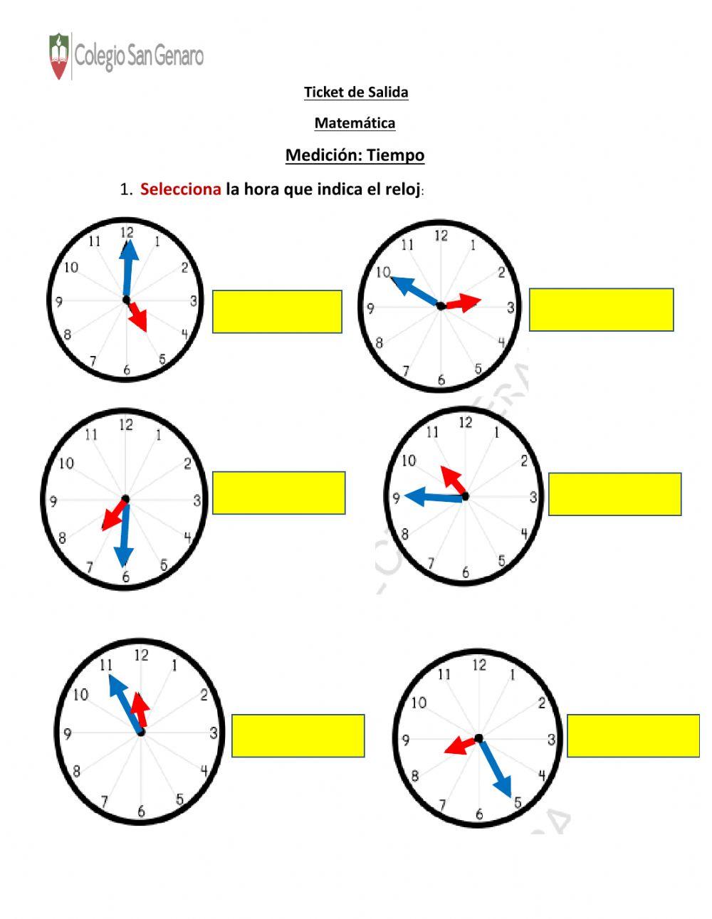Medición: tiempo Colegio San Genaro