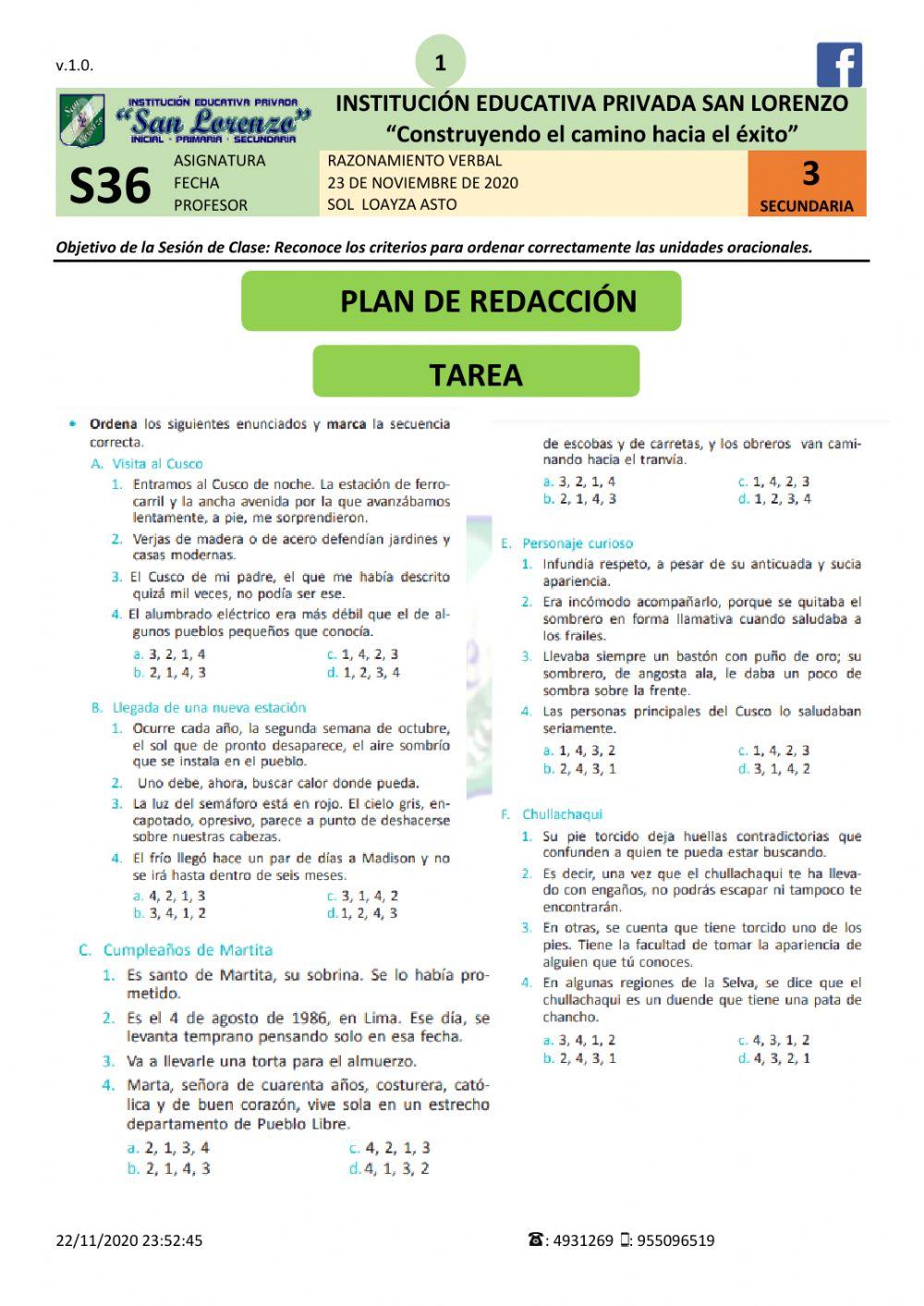 Plan de redacción