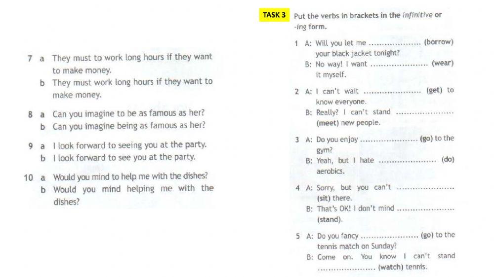 Gerunds and infifnitives