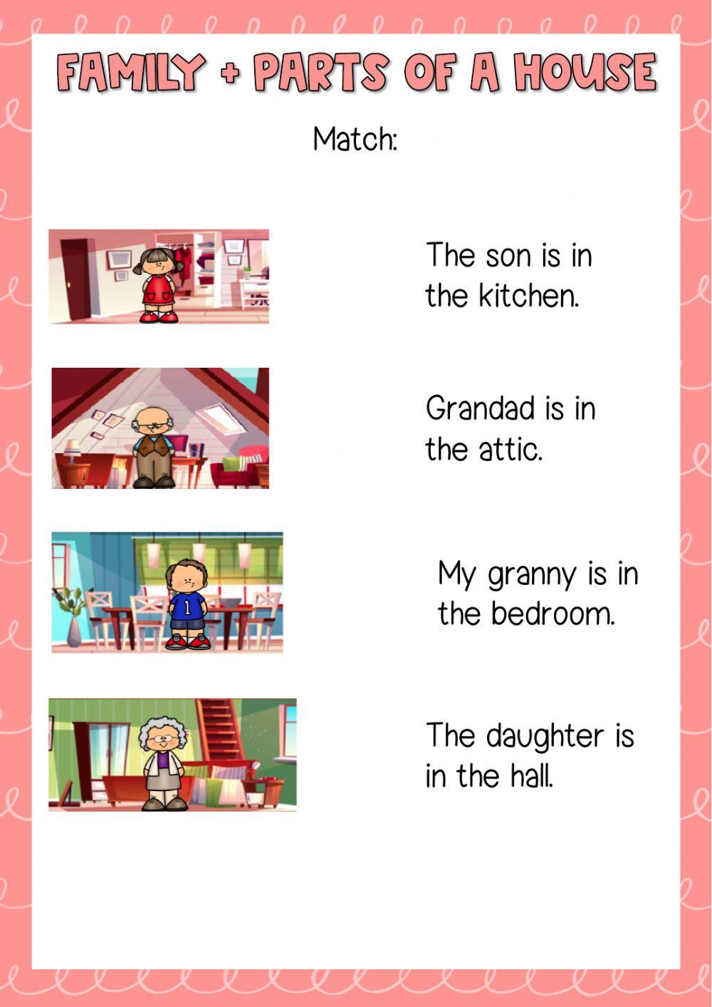 Family and rooms – reading