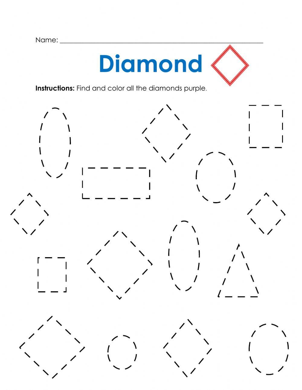 Shape Diamond Trace online exercise for Live Worksheets
