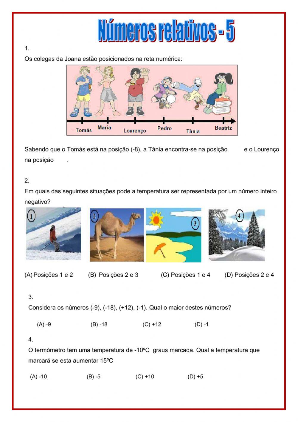 Números relativos 5