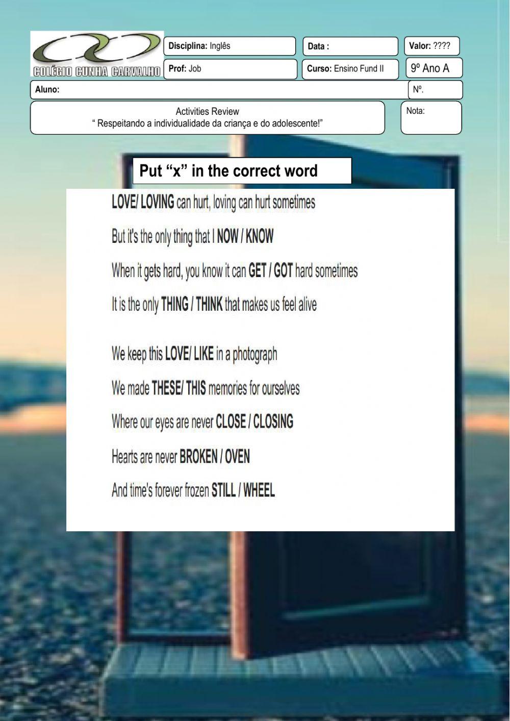 Review - Tenses - Photograph