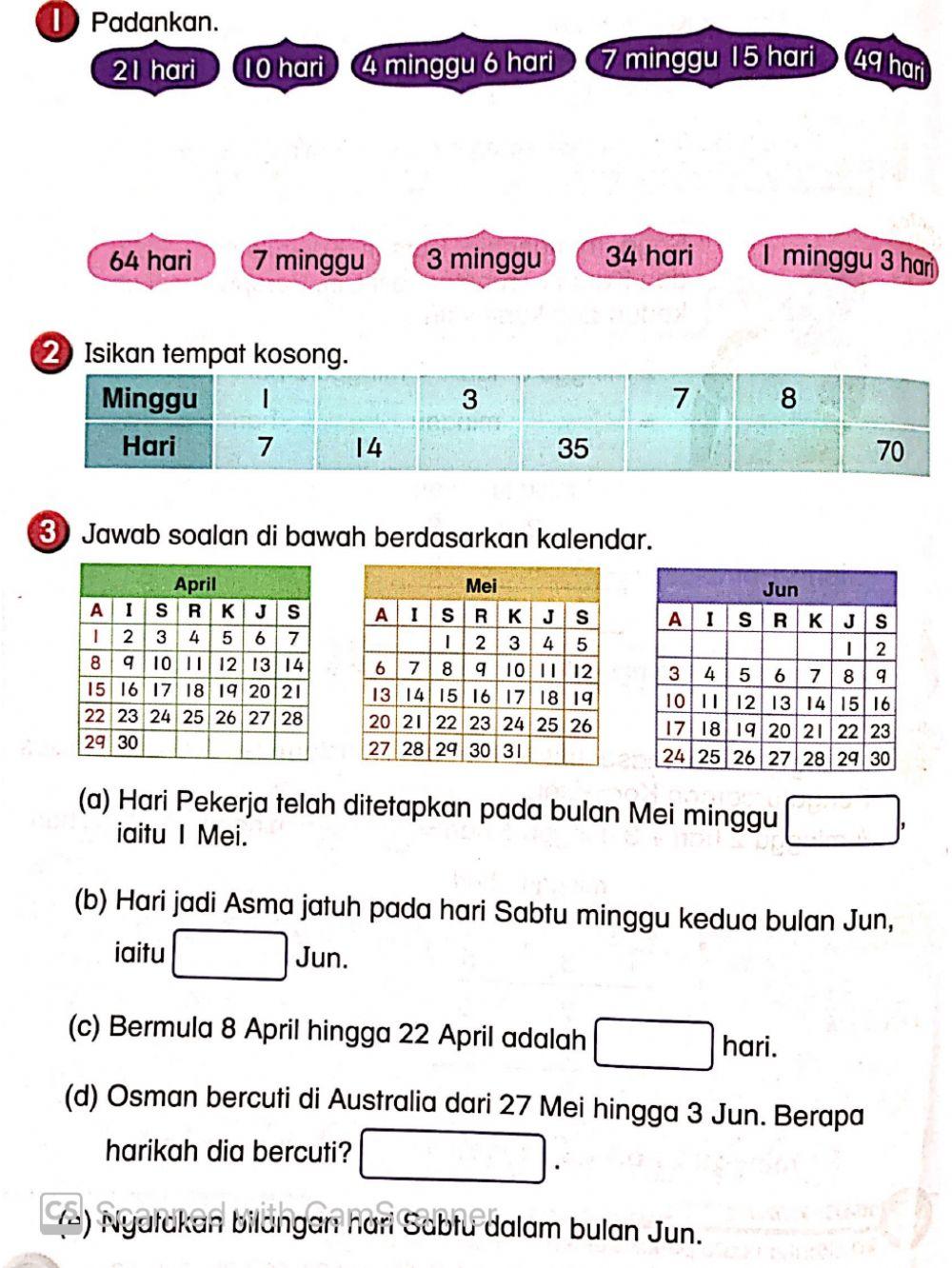 Operasi Tambah Minggu dan Hari Operasi Tambah Minggu dan Hari