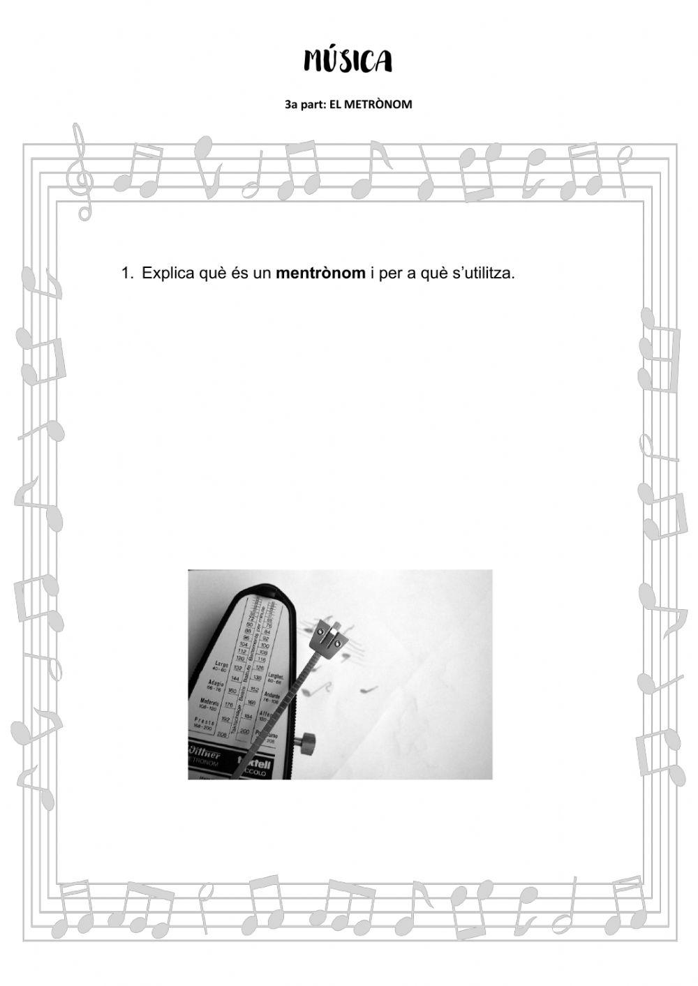 MÚSICA 3a PART EL METRÒNOM MÚSICA 3a PART EL METRÒNOM