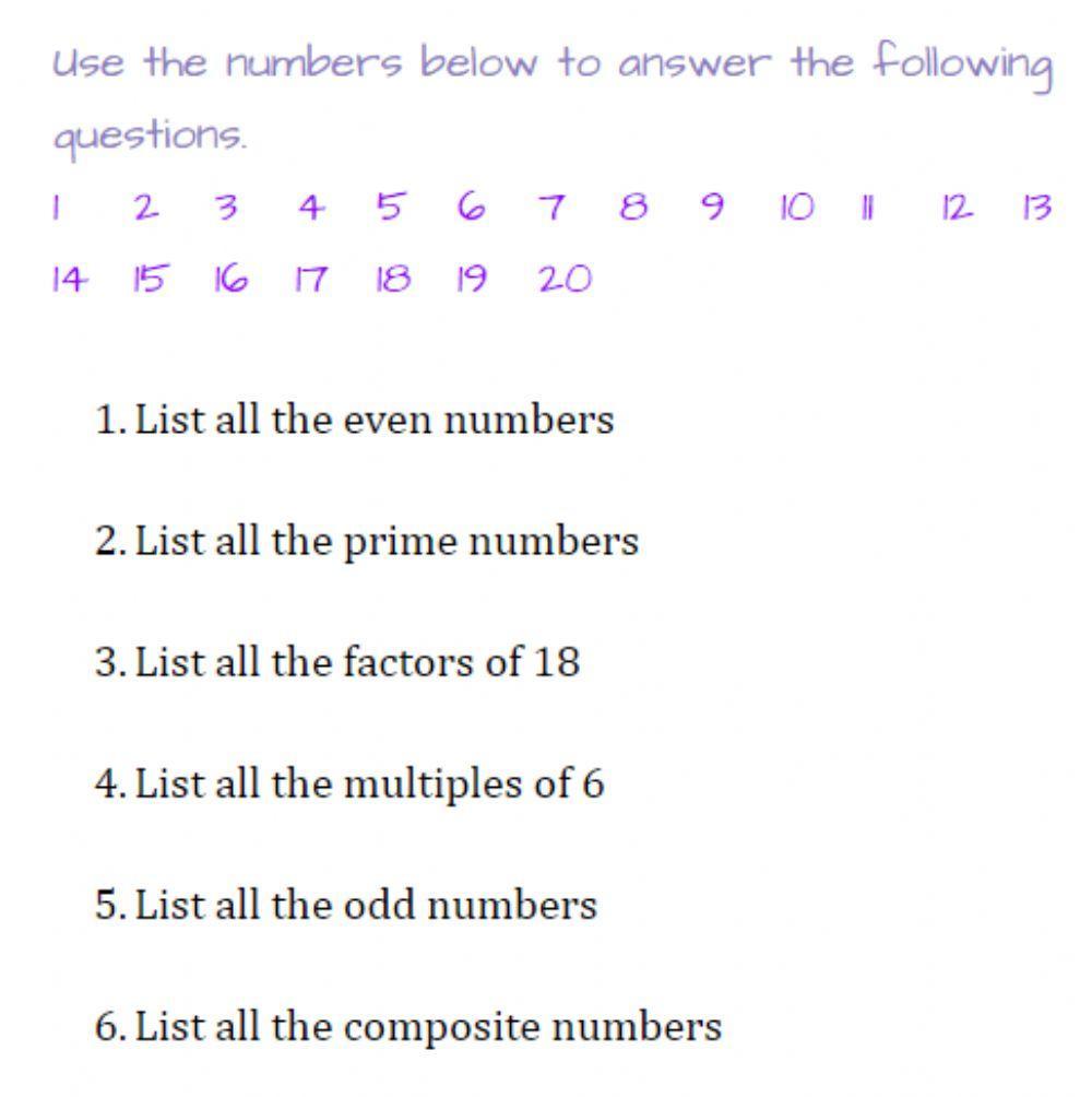 Types of Numbers