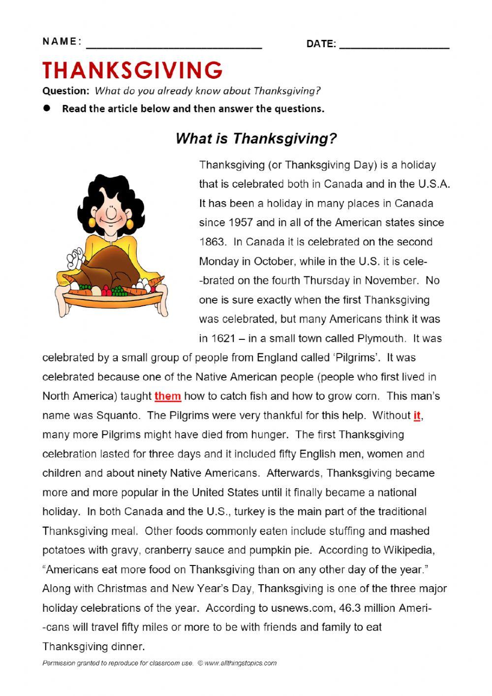 Thanksgiving reading