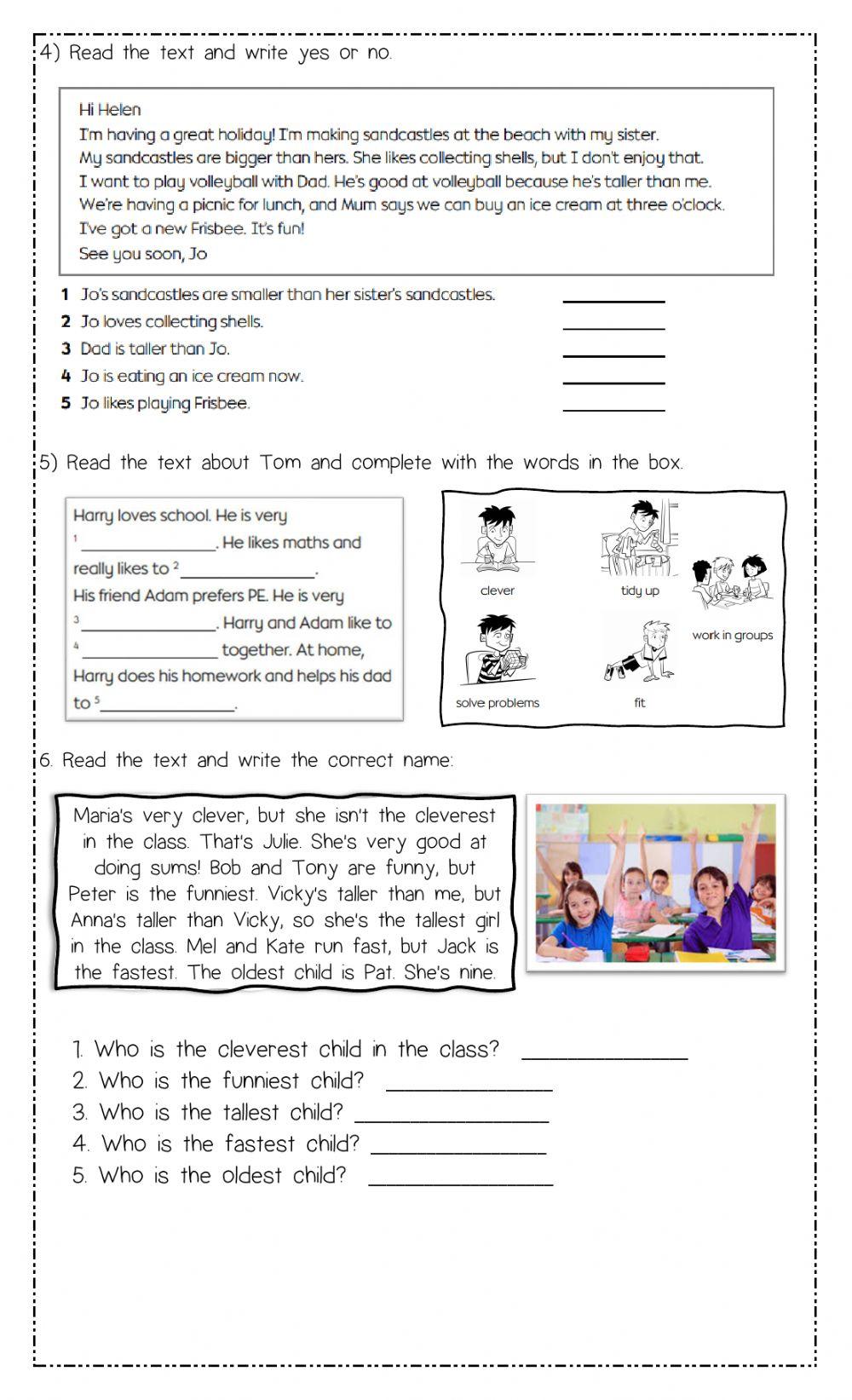 Exam reading - 3rd Children