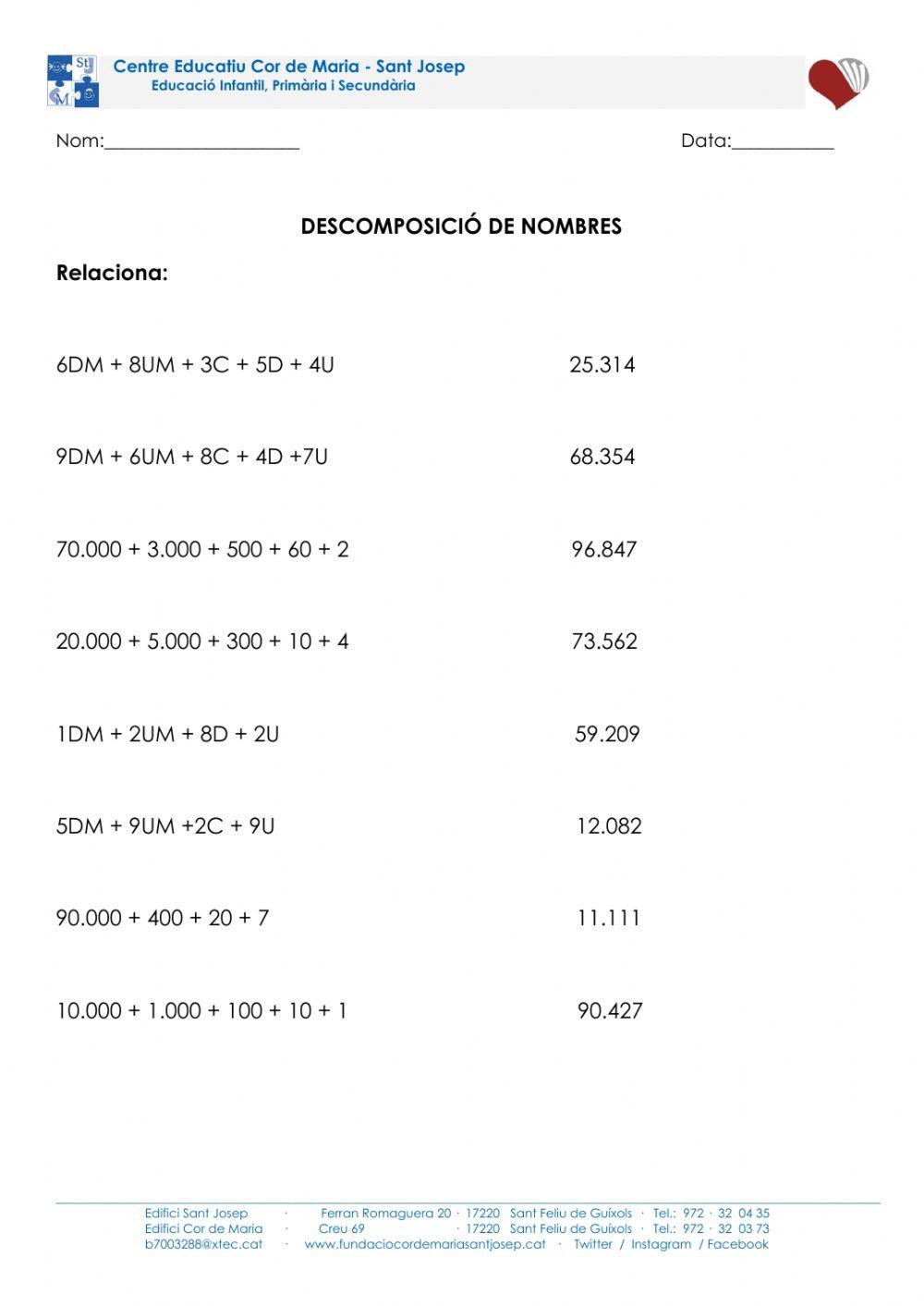 Descomposició de nombres