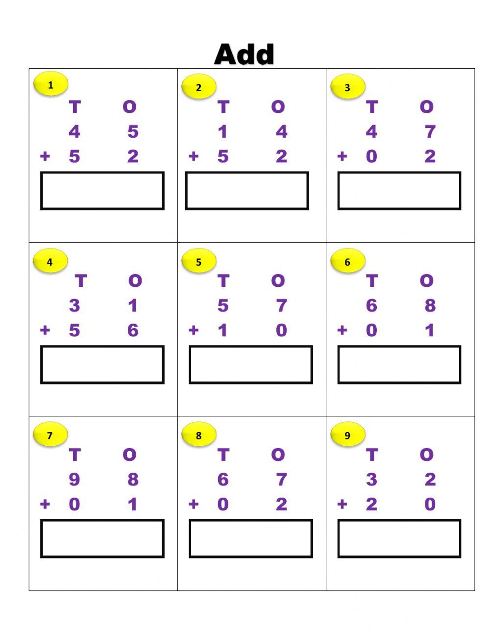 Simple Addition interactive worksheet | Live Worksheets
