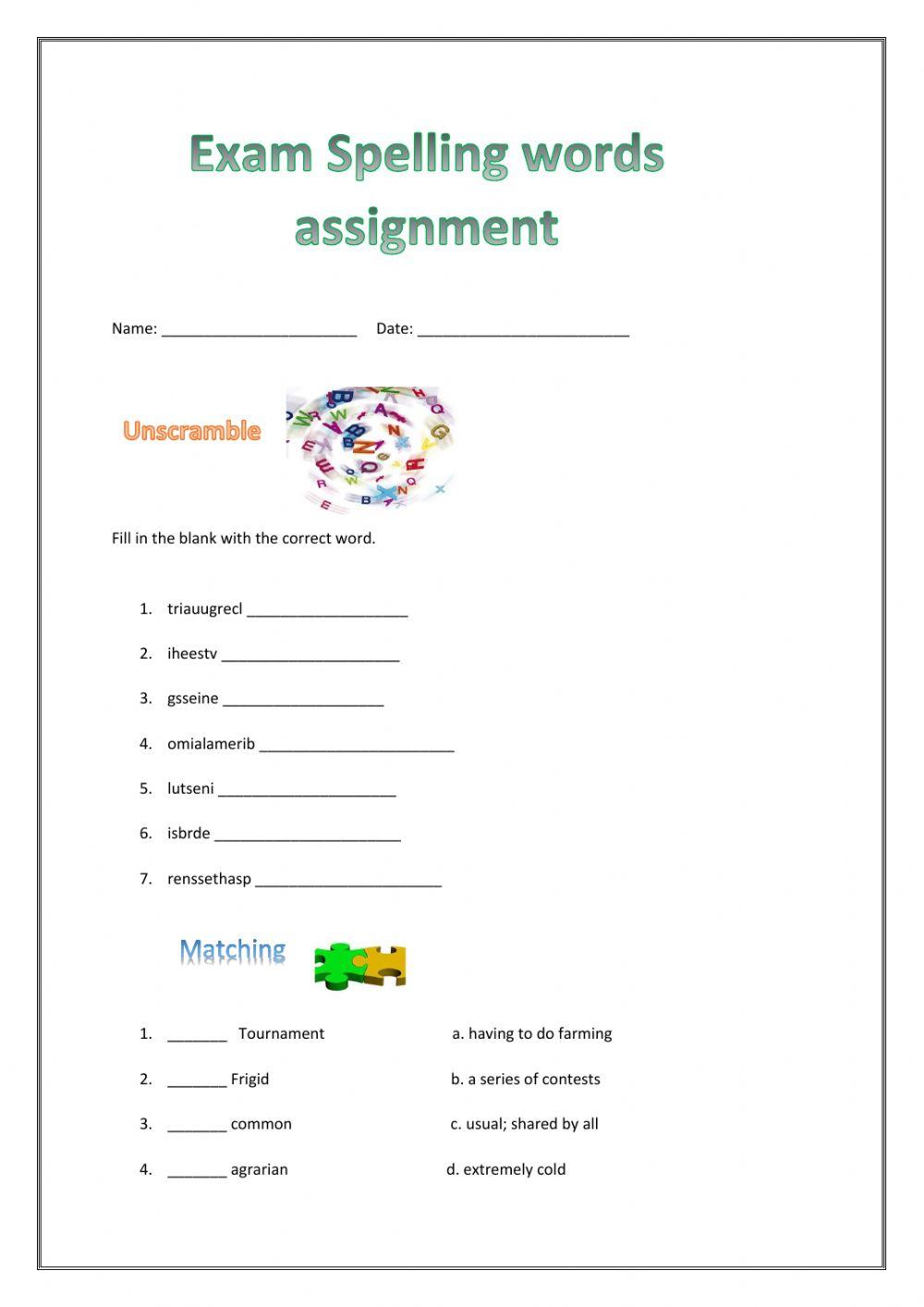 Assignment online pdf worksheet | Live Worksheets