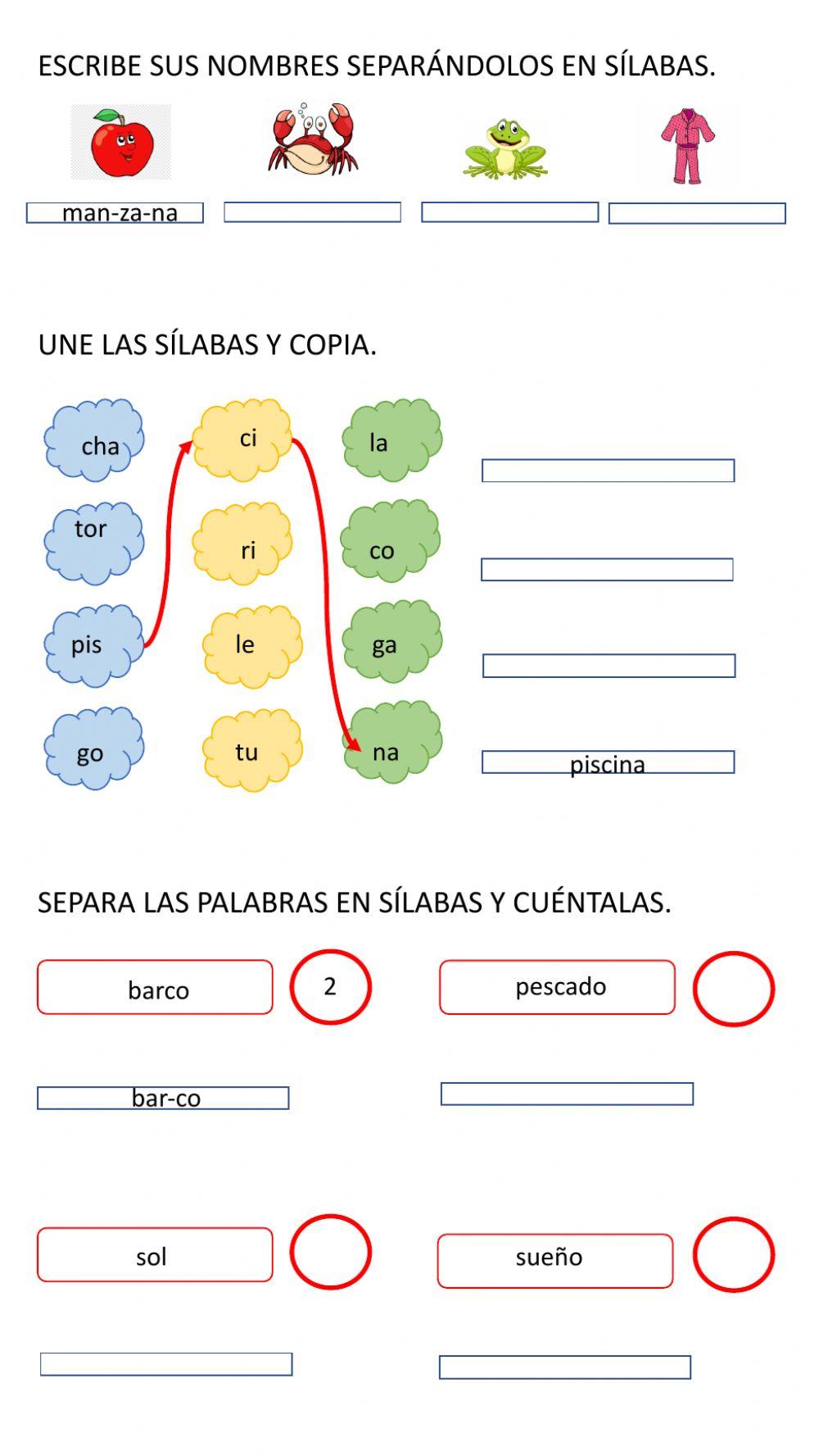 Ortografía, separación de sílabas