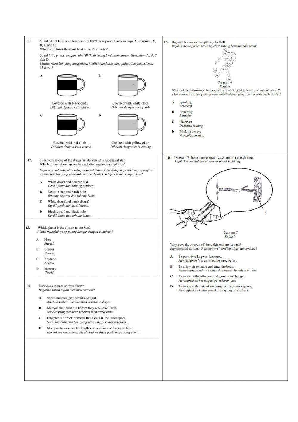 Peperiksaan Percubaan PT3 MRSM 2019