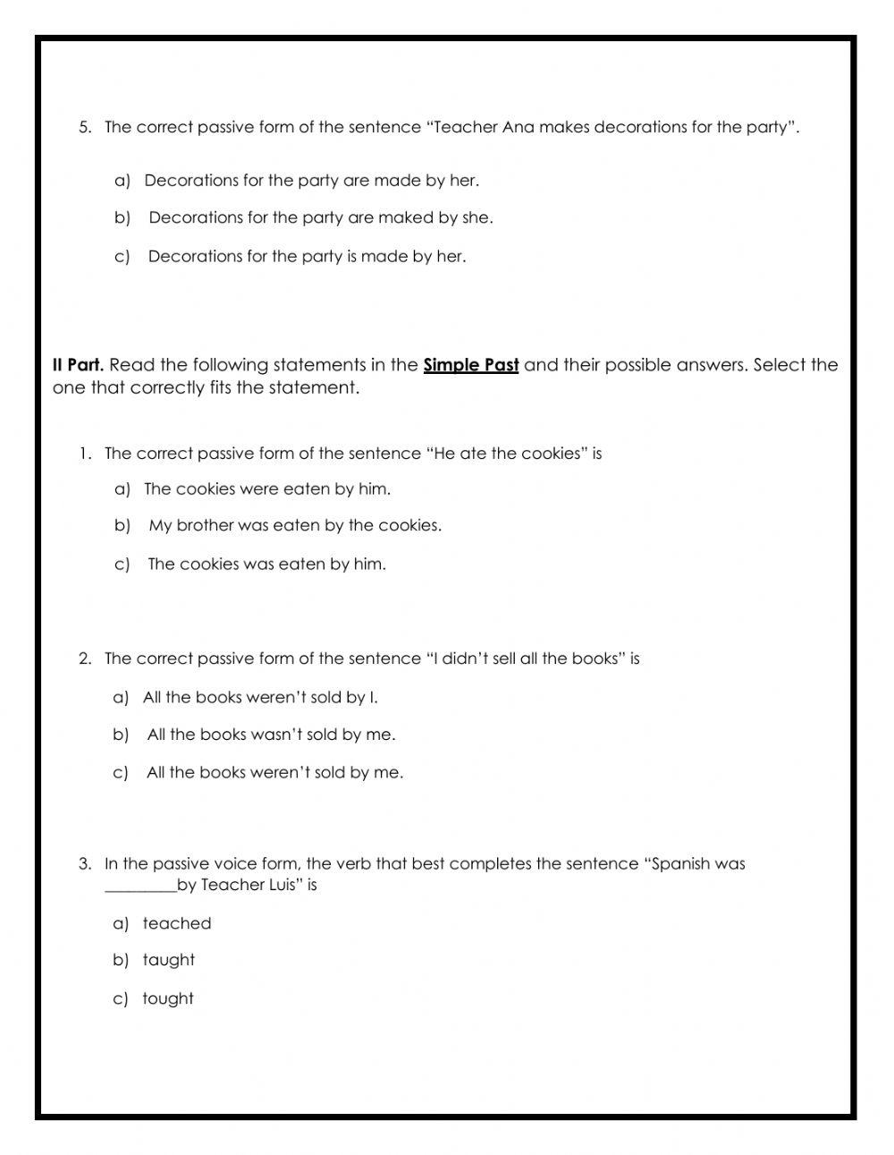 Passive Voice Simple Present and Past