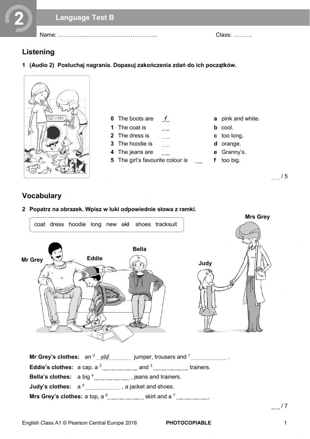 english class klasa 4 testy pdf