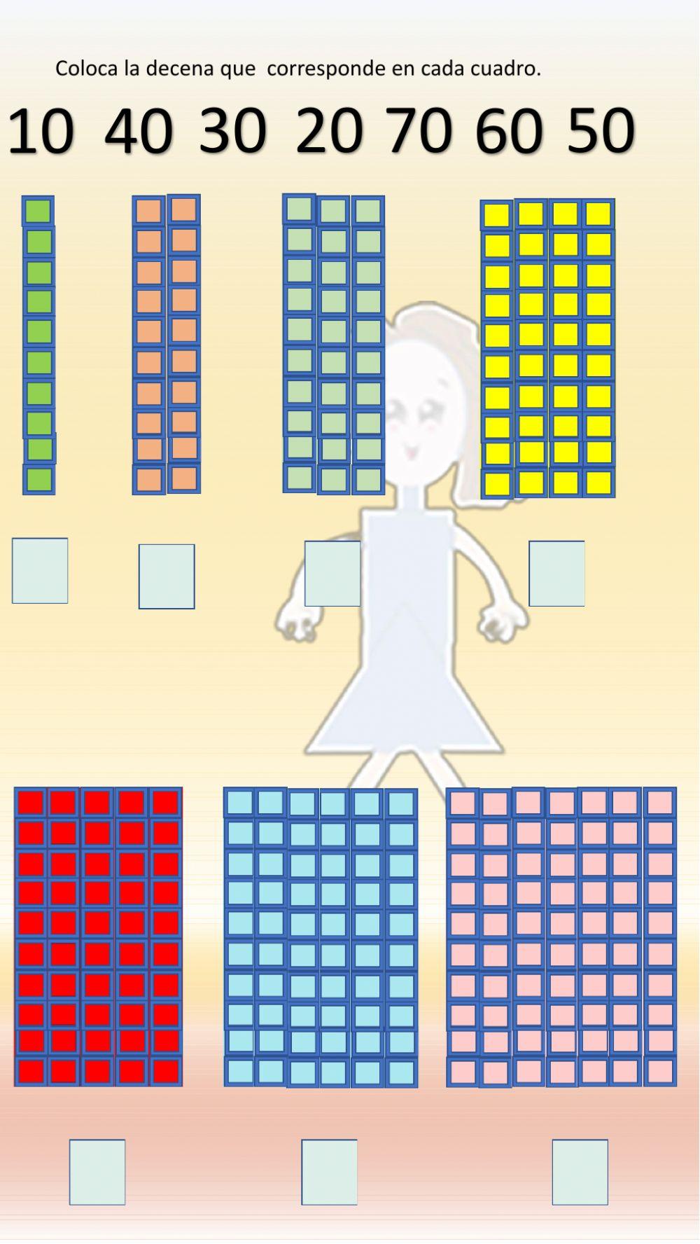 Coloca la decena que corresponde.