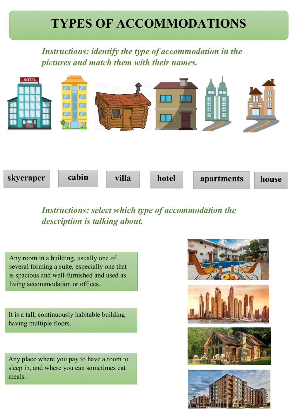 Types of accommodatios