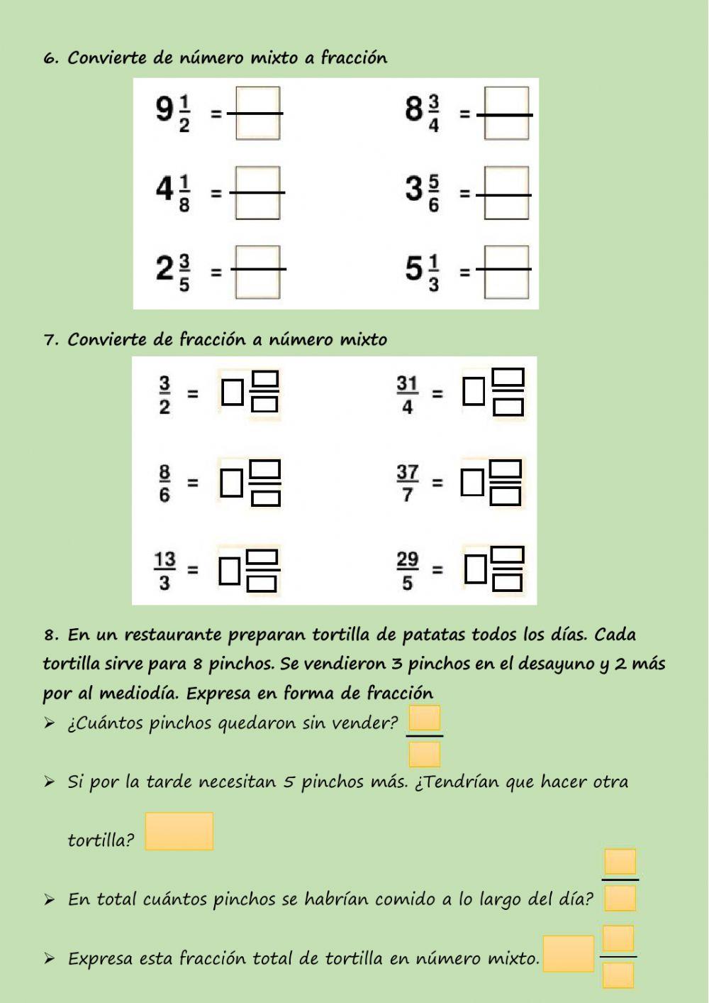 Operaciones combinadas y fracciones