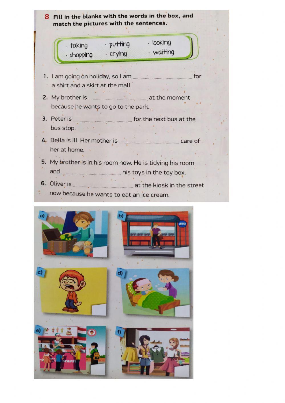 6.sınıf 3.ünite downtown present continous testi