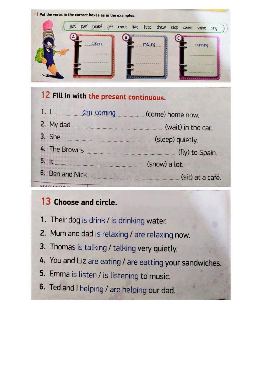 6.sınıf 3.ünite downtown present continous testi