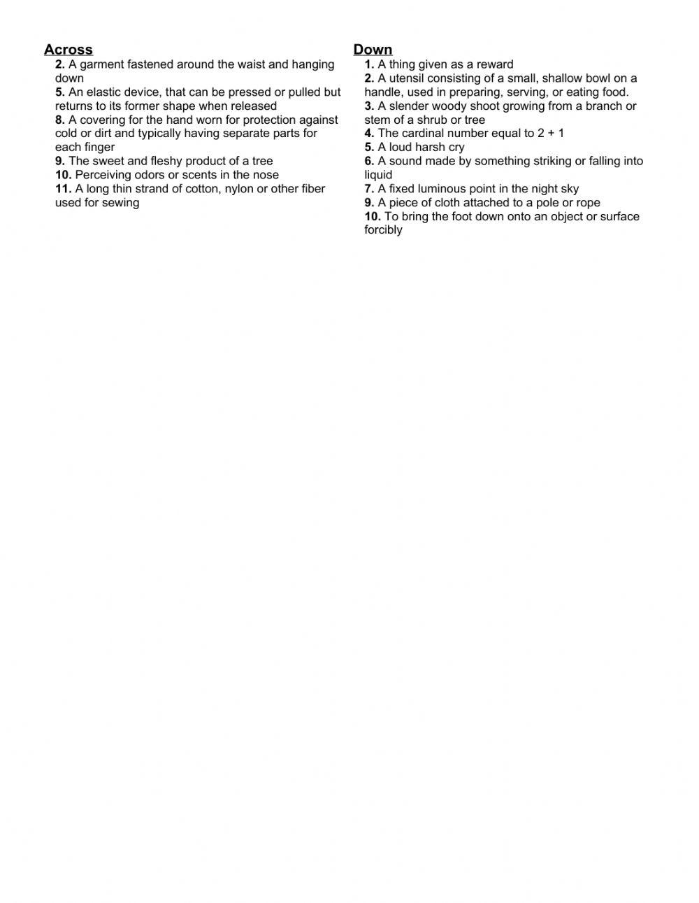 Beginning Consonant Blends Puzzle