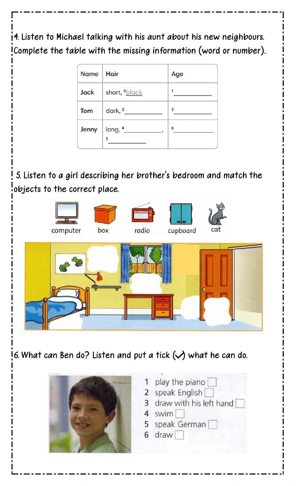 Listening exam 1st teens
